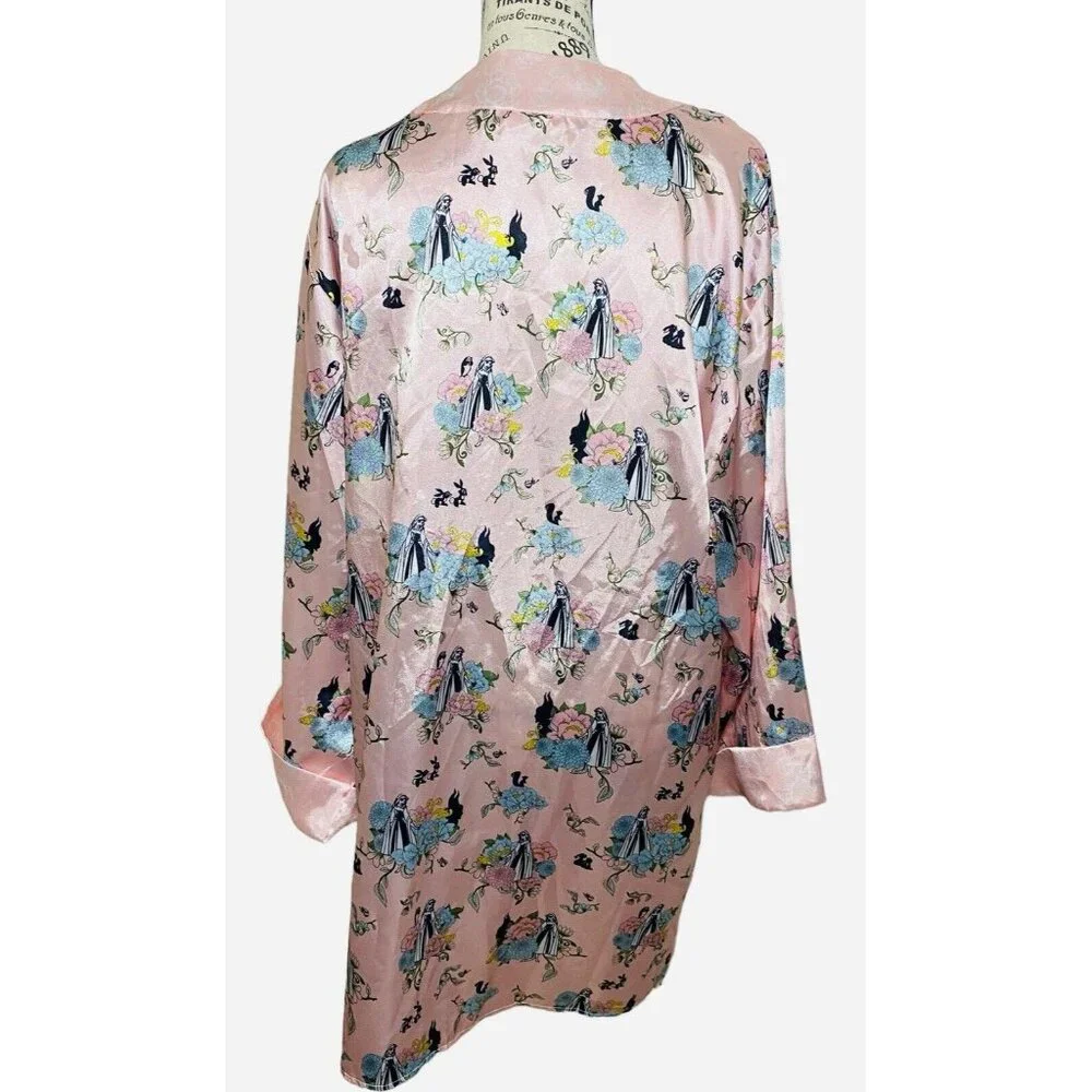 Disney Robe Pink Satin Princess‎ Aurora Sleeping Beauty Womens LARGE Sleepwear - Picture 3 of 8